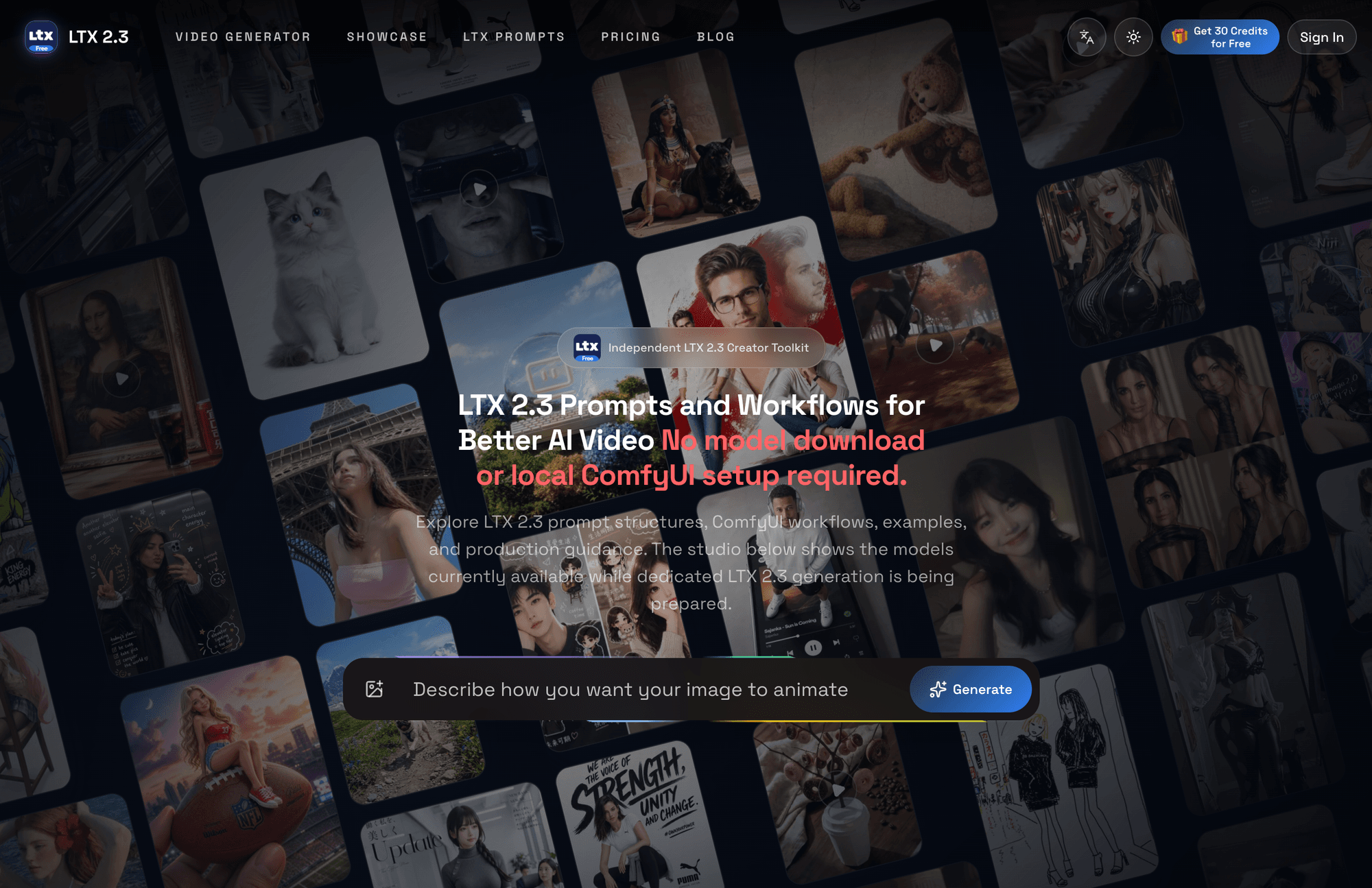 LTX 2.3 Free AI Video Generator product screenshot