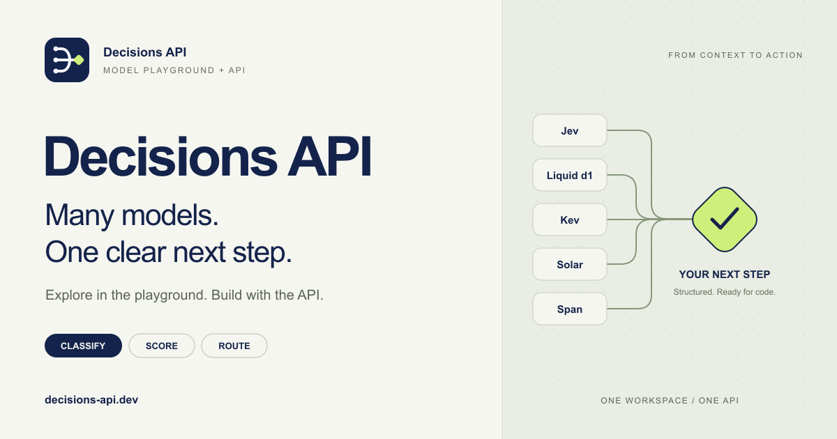 Decisions API AI API product interface screenshot
