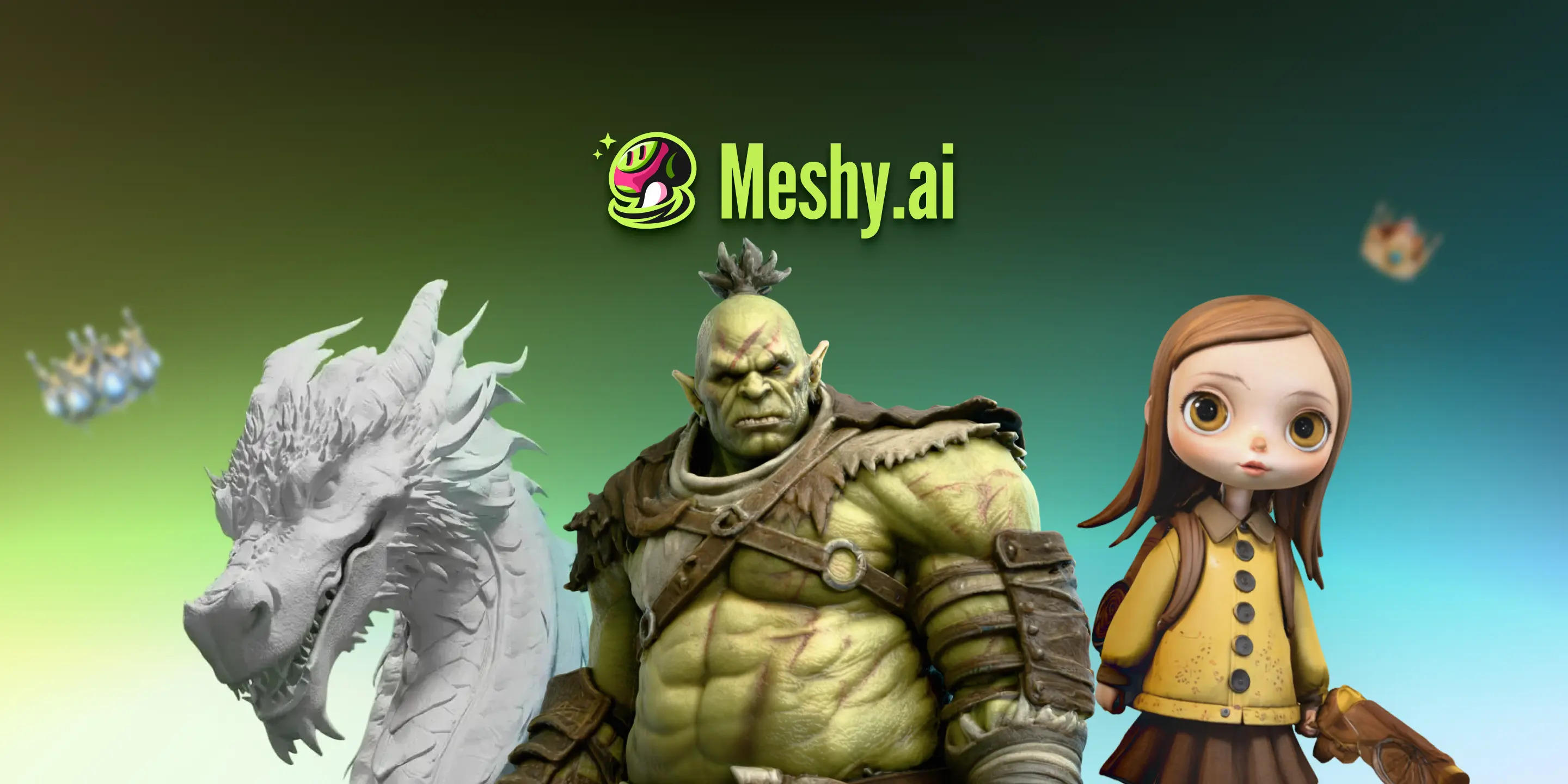 Meshy AI 3D Model Generator product interface screenshot