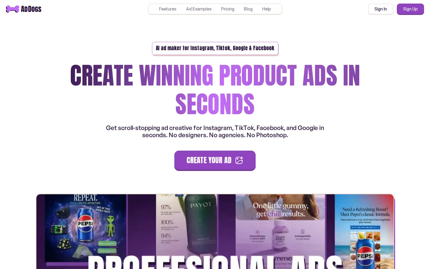 AdDogs AI Ad Creative product screenshot