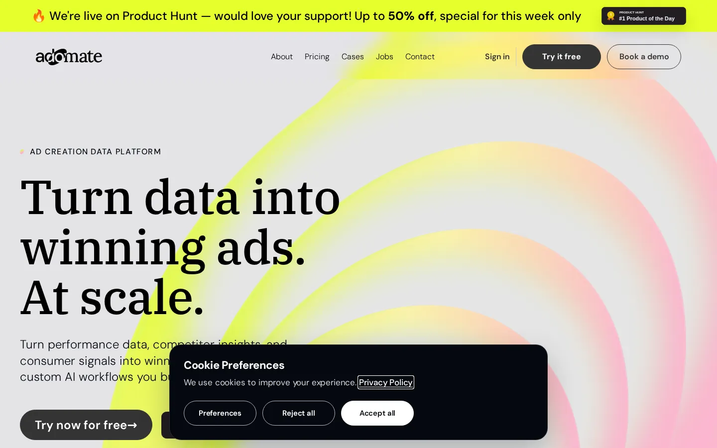 Adomate AI Ad Creative product interface screenshot