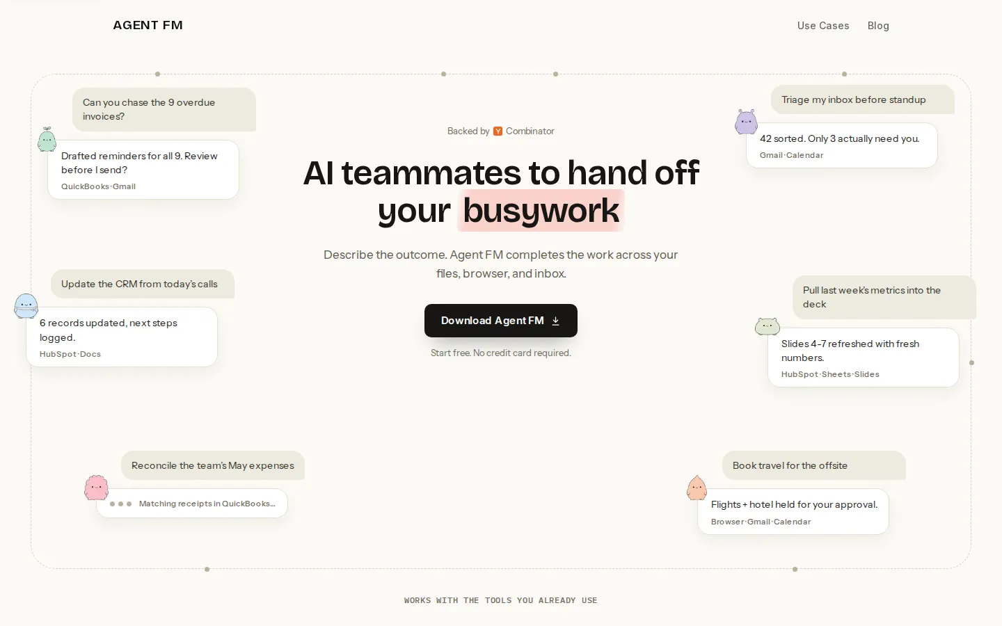 Agent FM AI Agent product interface screenshot