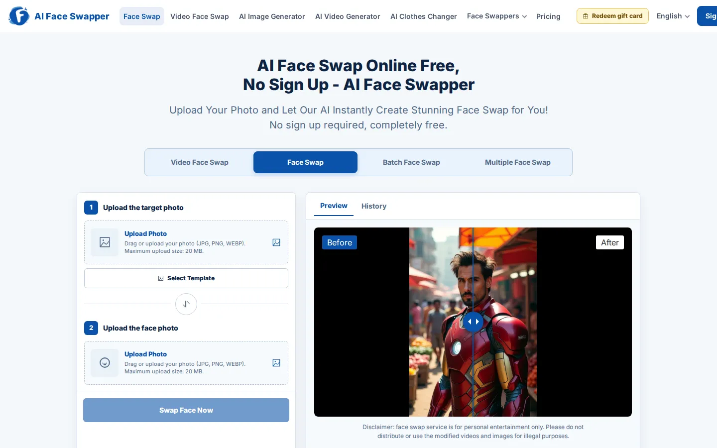 AI Face Swapper AI Photo Editor product screenshot