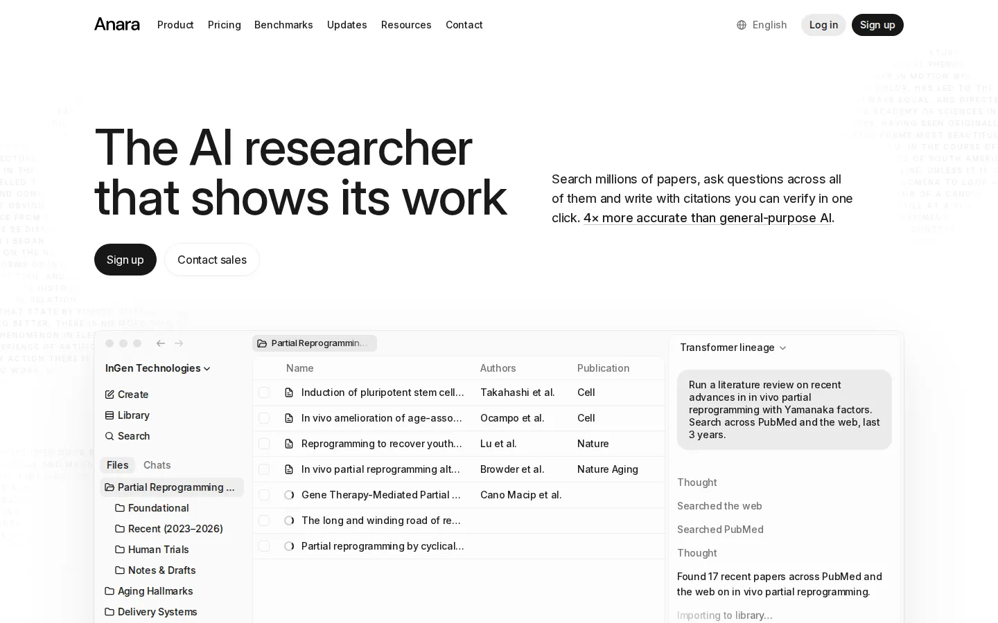 Anara Research & Data Analysis product screenshot