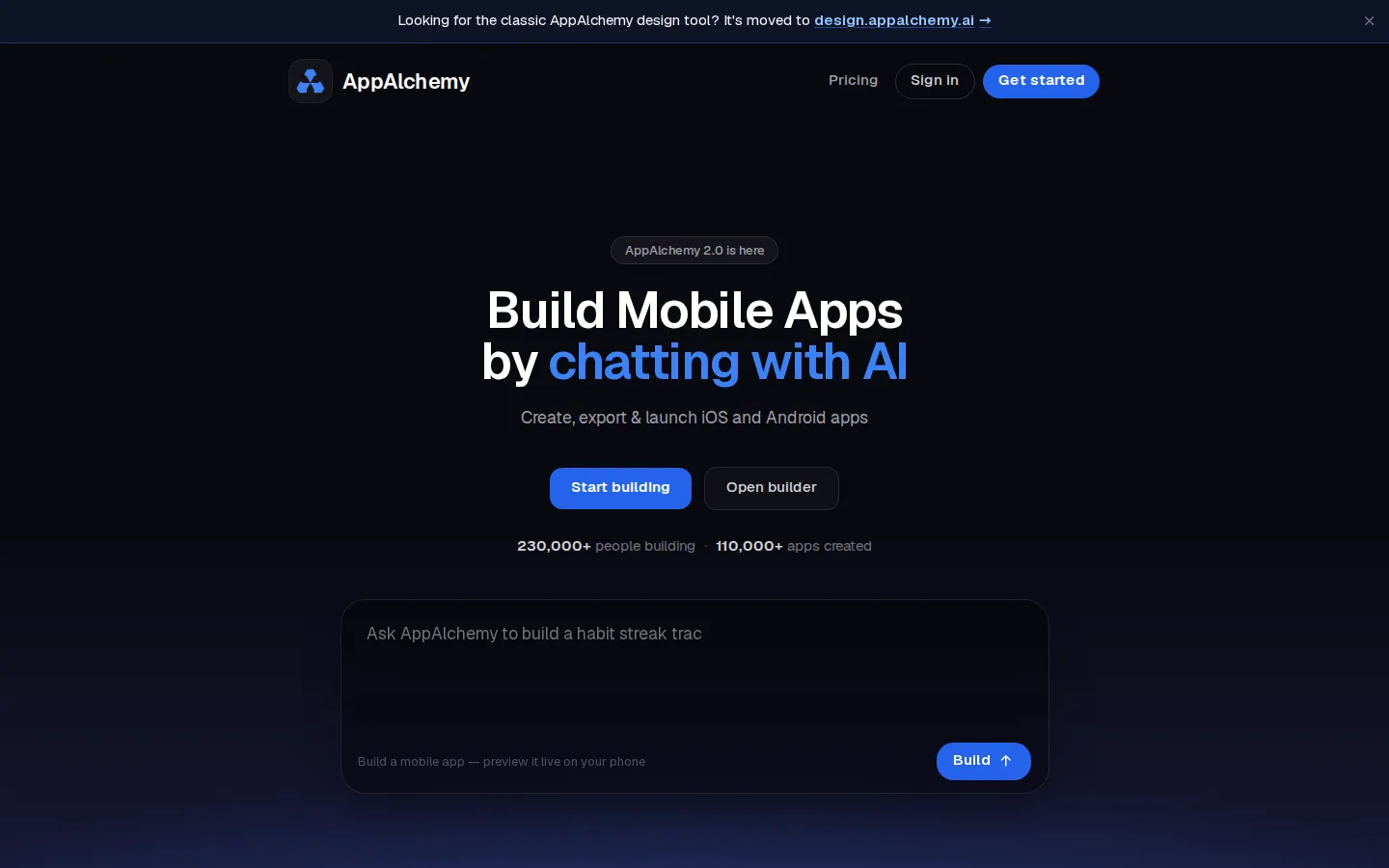 AppAlchemy AI App Builder product screenshot
