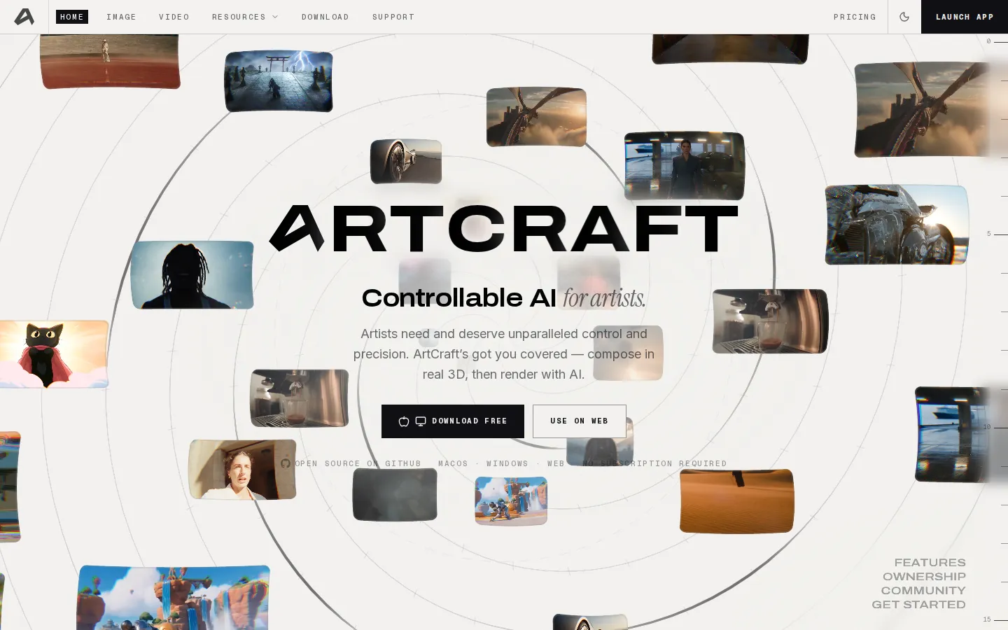 ArtCraft AI Image Generator product interface screenshot