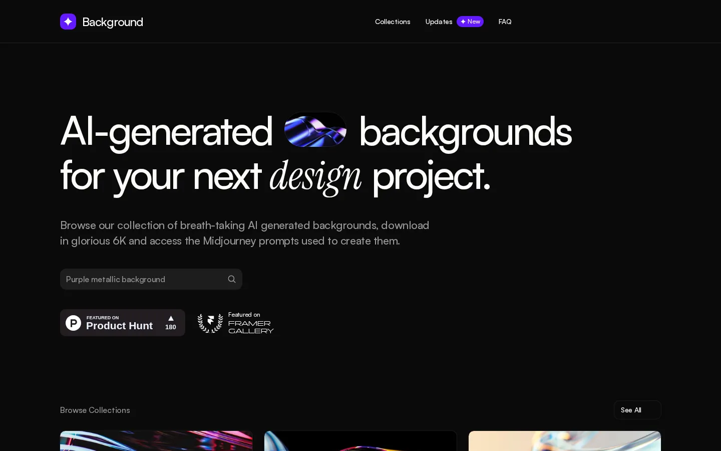 Background Supply AI Background Generator product interface screenshot