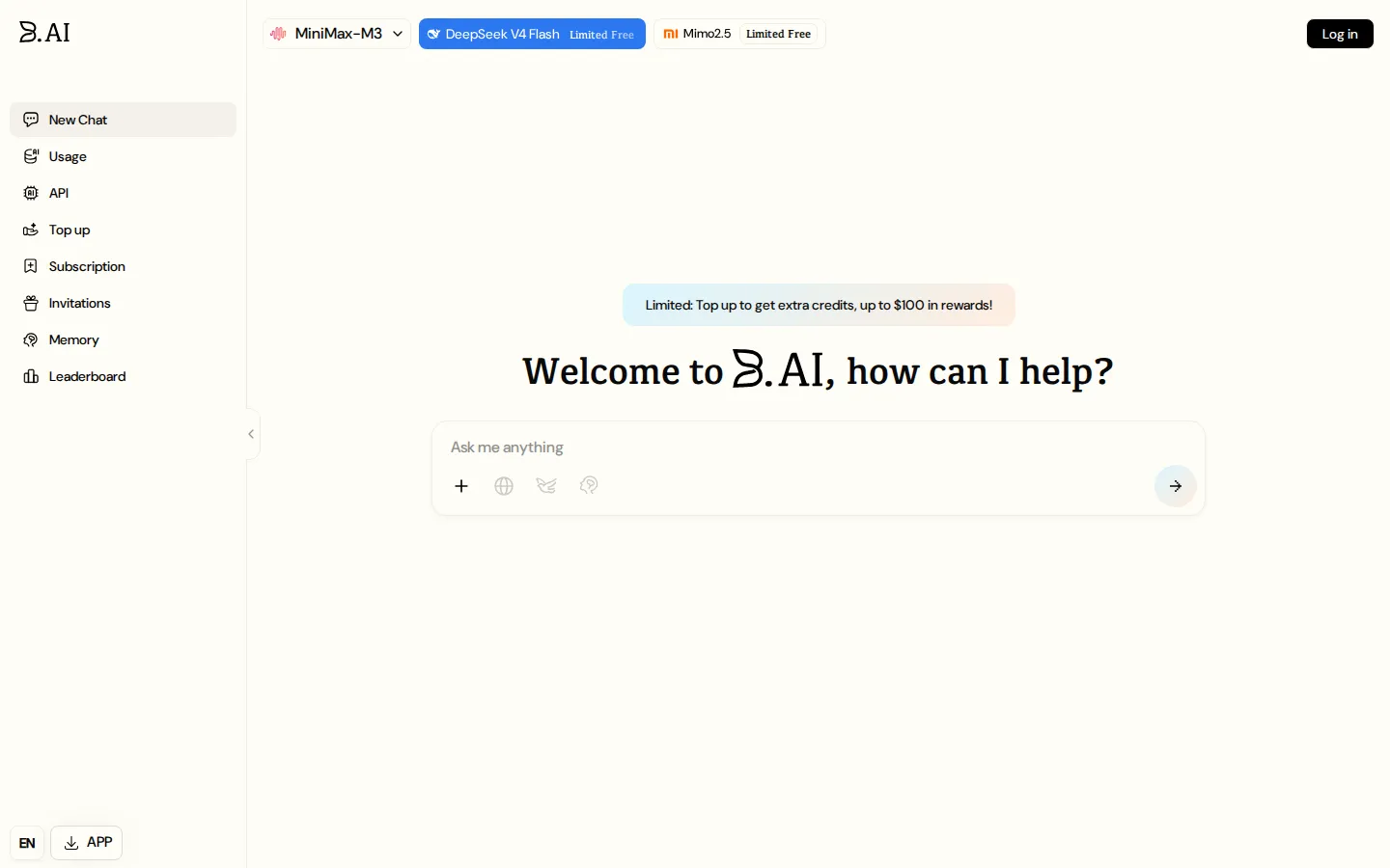 BAI AI Chatbot product interface screenshot