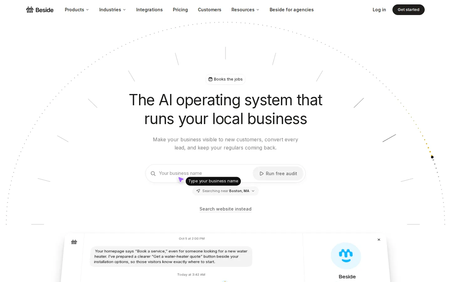 Beside AI Customer Service product interface screenshot