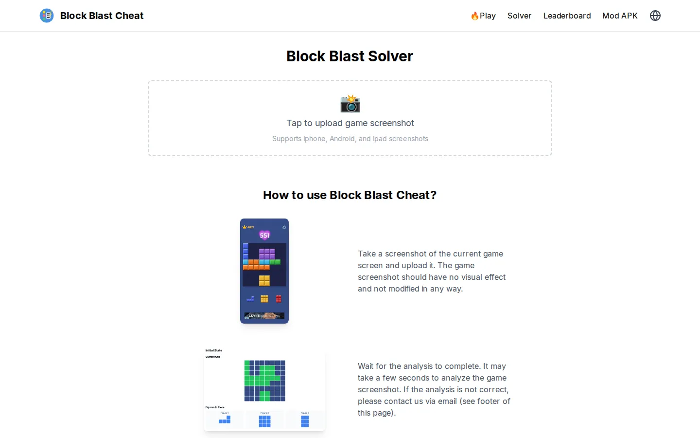 Block Blast Cheat AI Games product interface screenshot