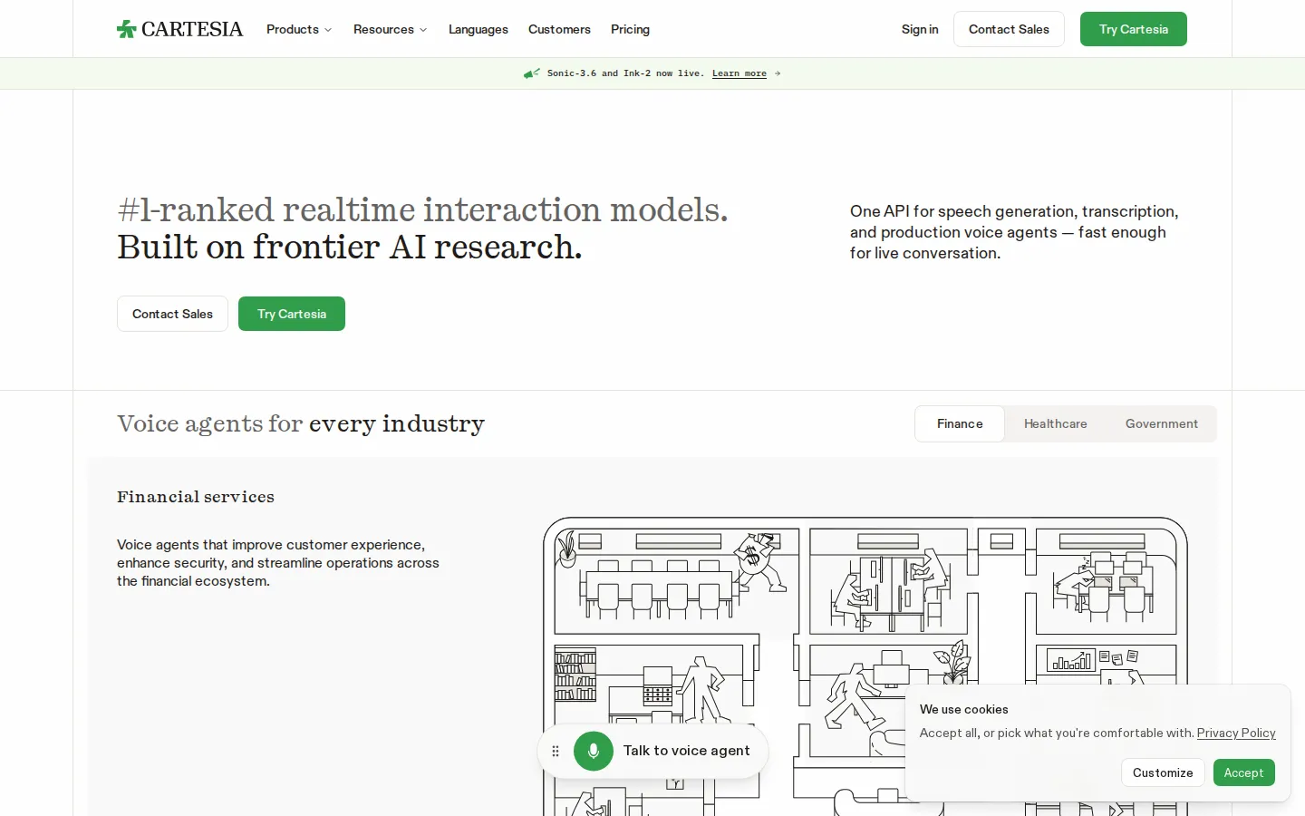 Cartesia AI API product interface screenshot