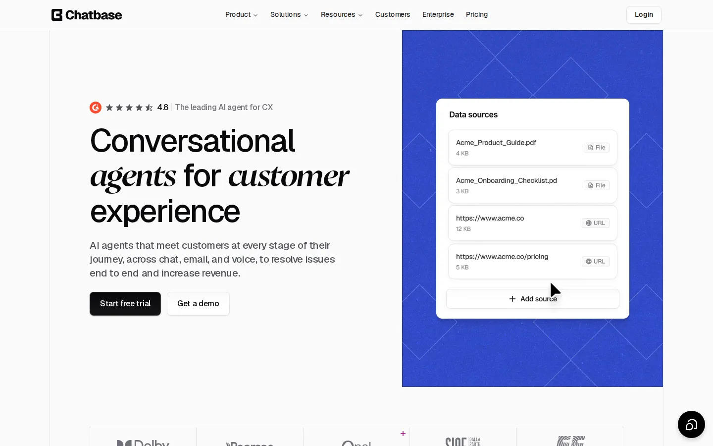 Chatbase AI Chatbot product interface screenshot