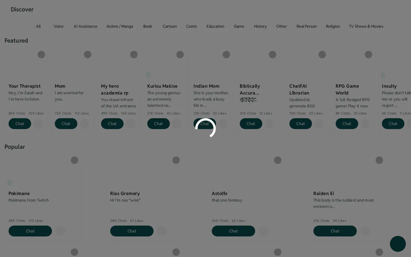 ChatFAI Chatbots & Virtual Companions product screenshot
