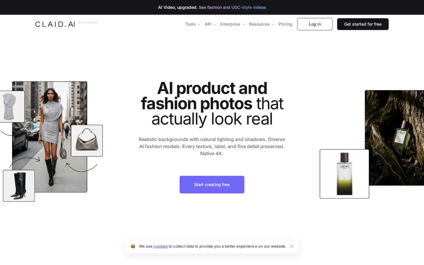 Claid.ai AI Product Photography product interface screenshot