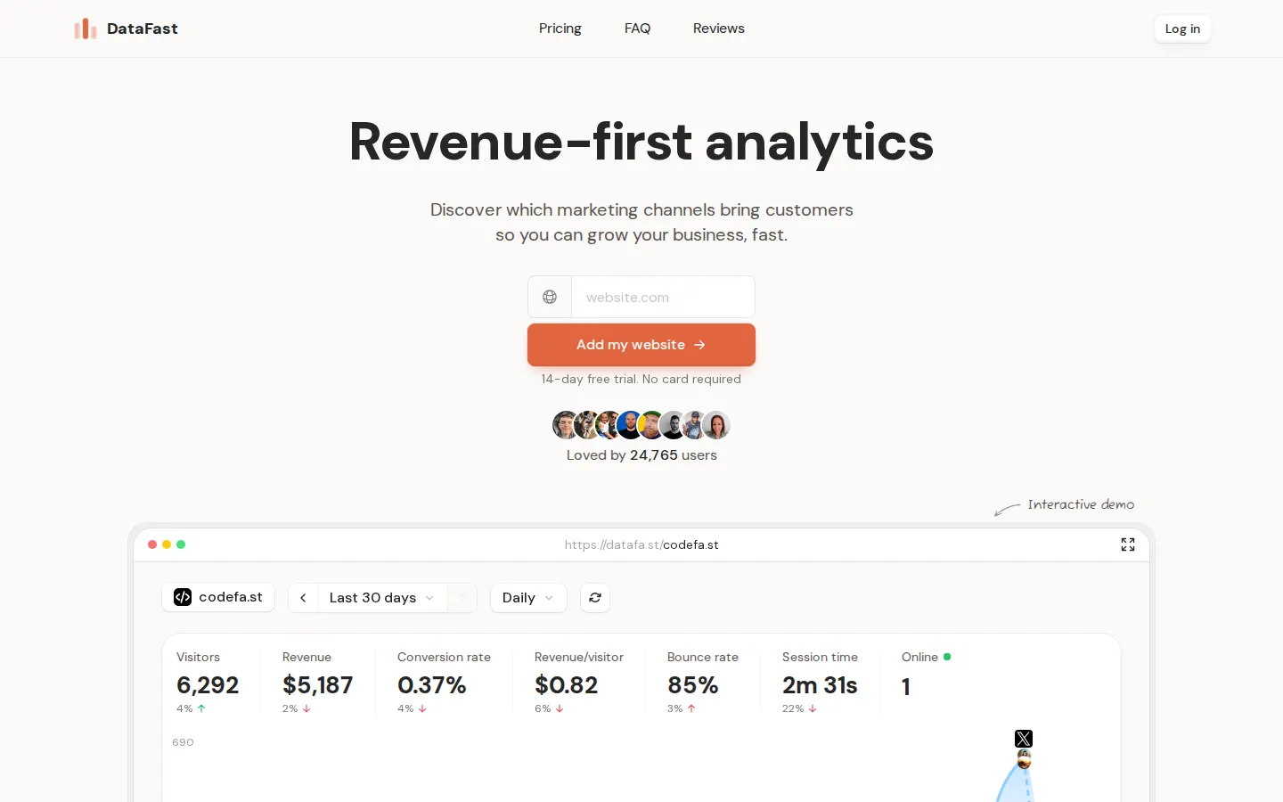 DataFast AI For Data Analytics product screenshot