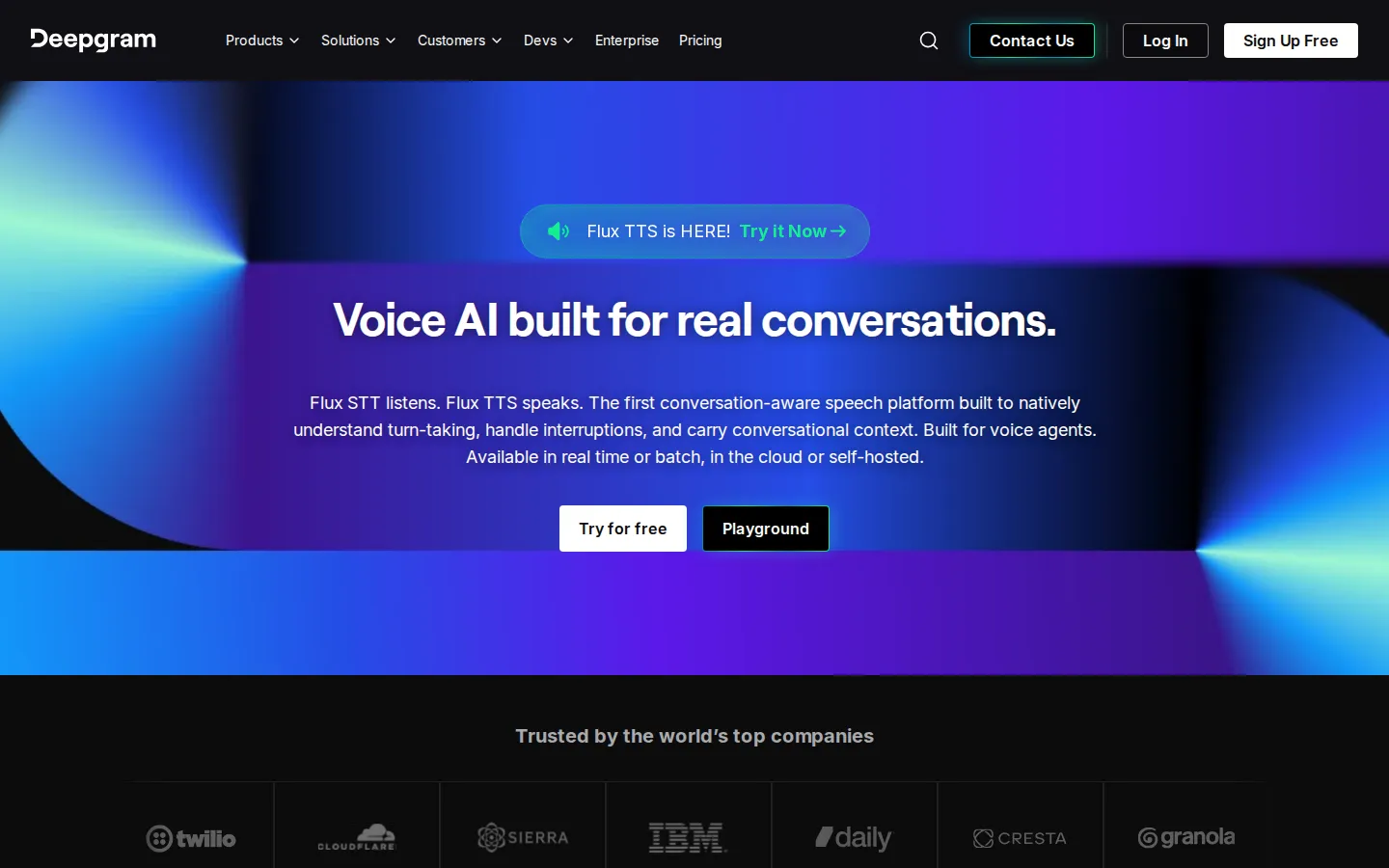 Deepgram AI API product interface screenshot