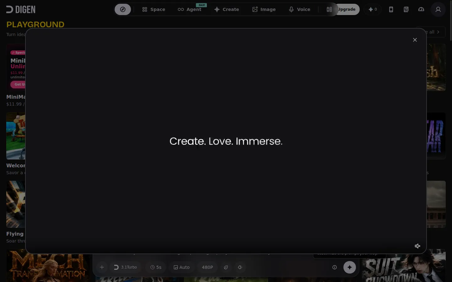 Digen AI Text to Video product screenshot