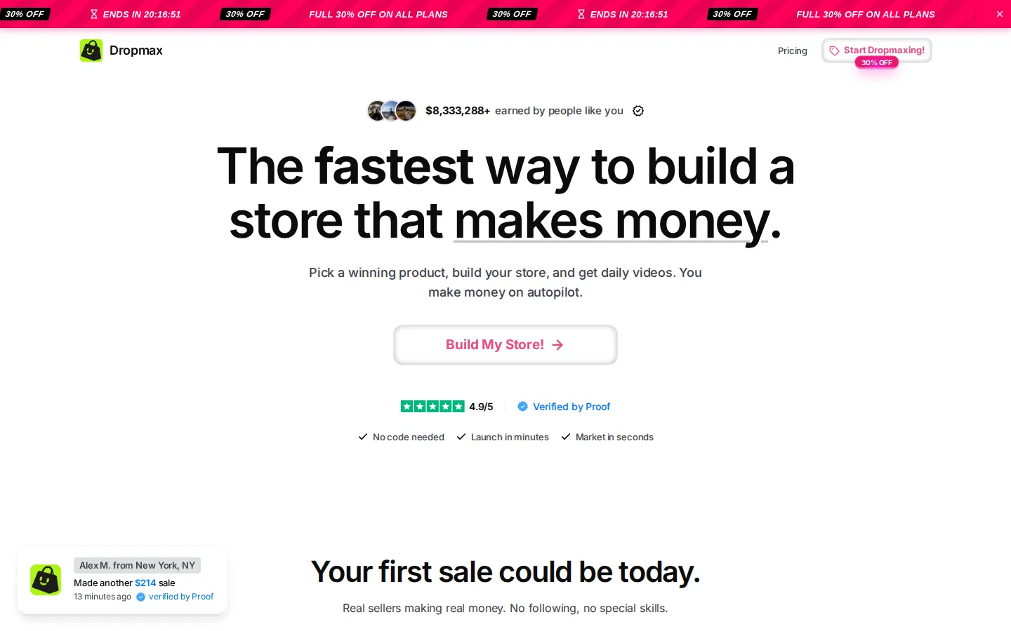Dropmax AI Digital Marketing product screenshot