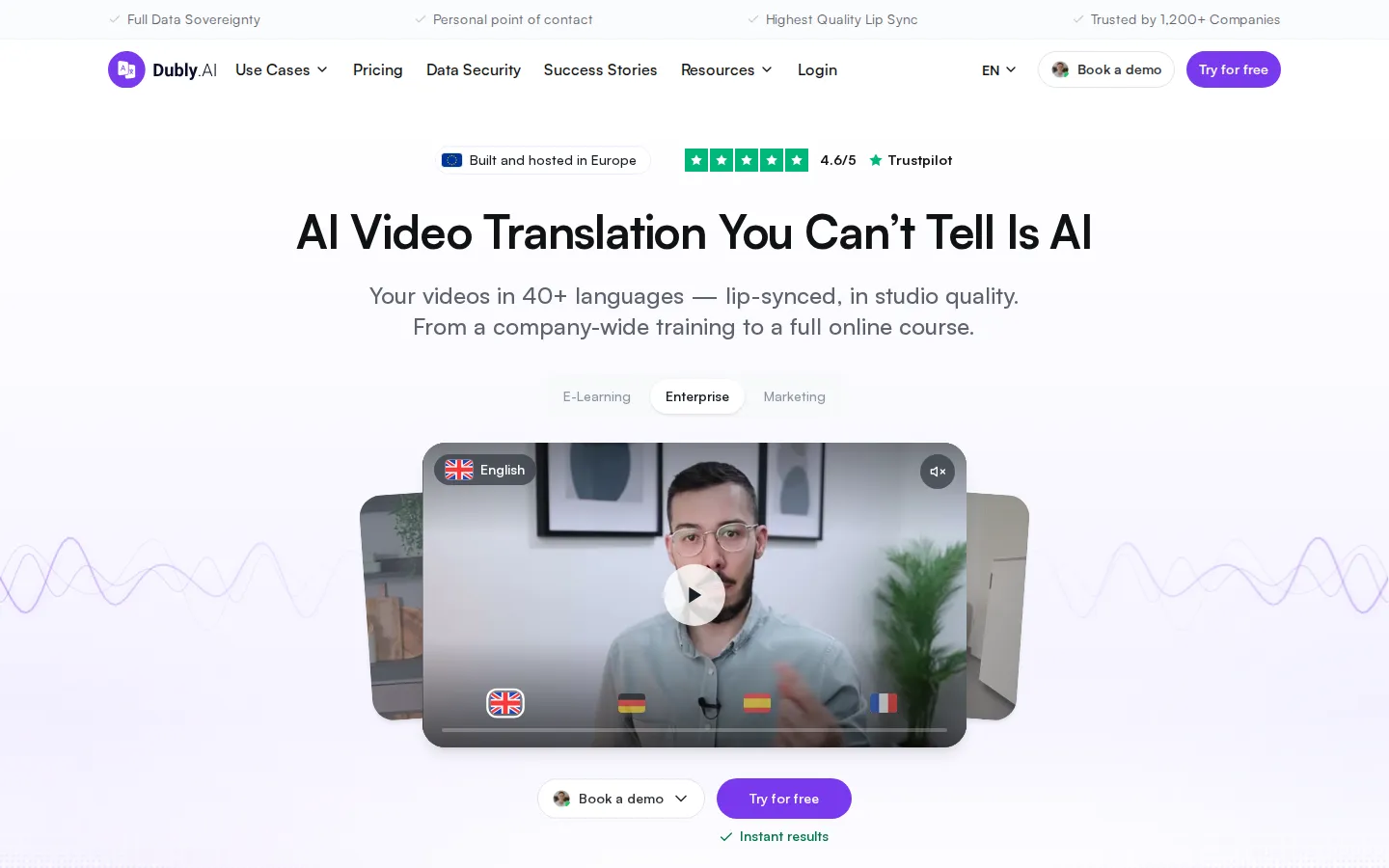 Dubly.AI AI Dubbing product interface screenshot