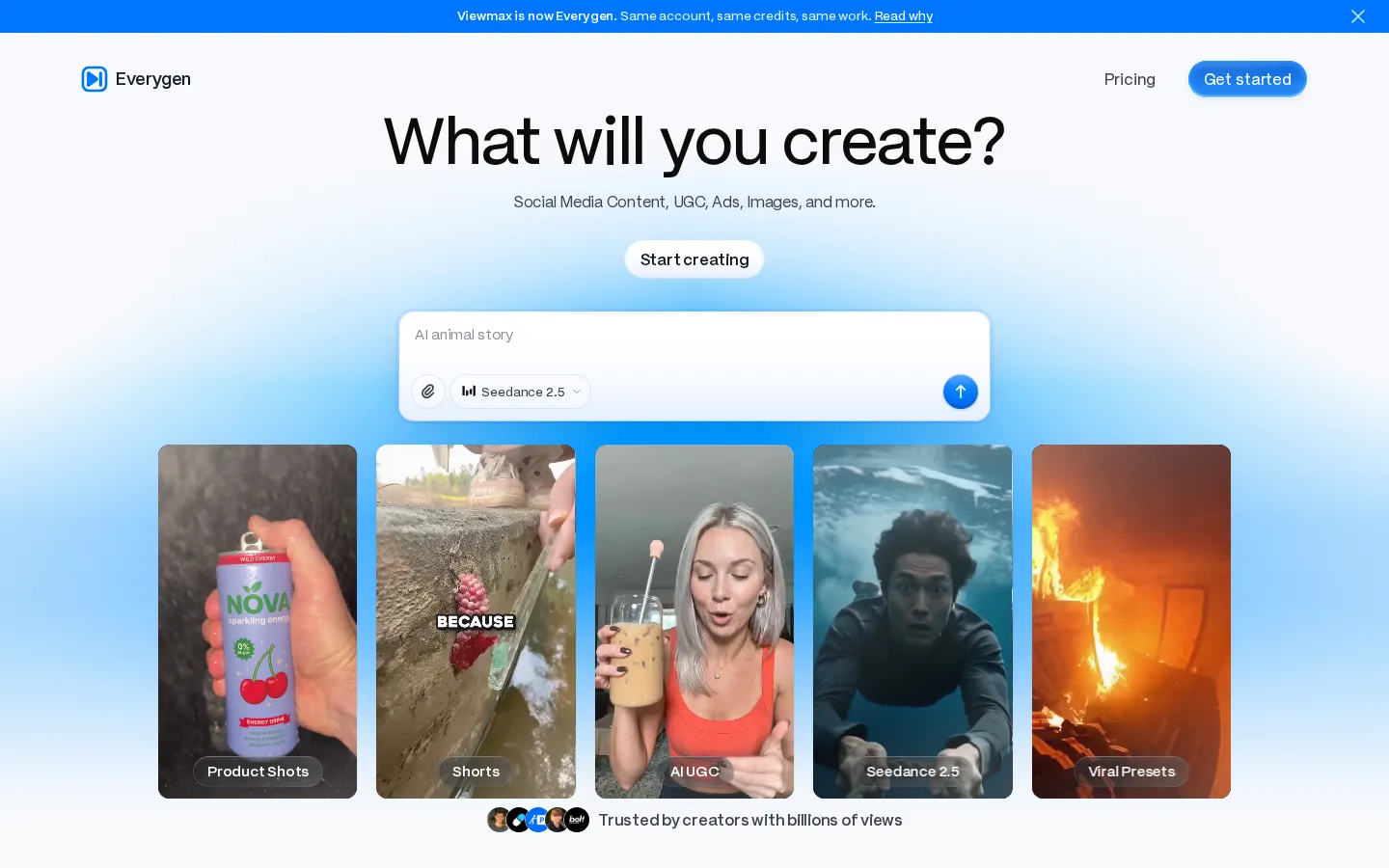 Everygen AI UGC Video Generator product screenshot