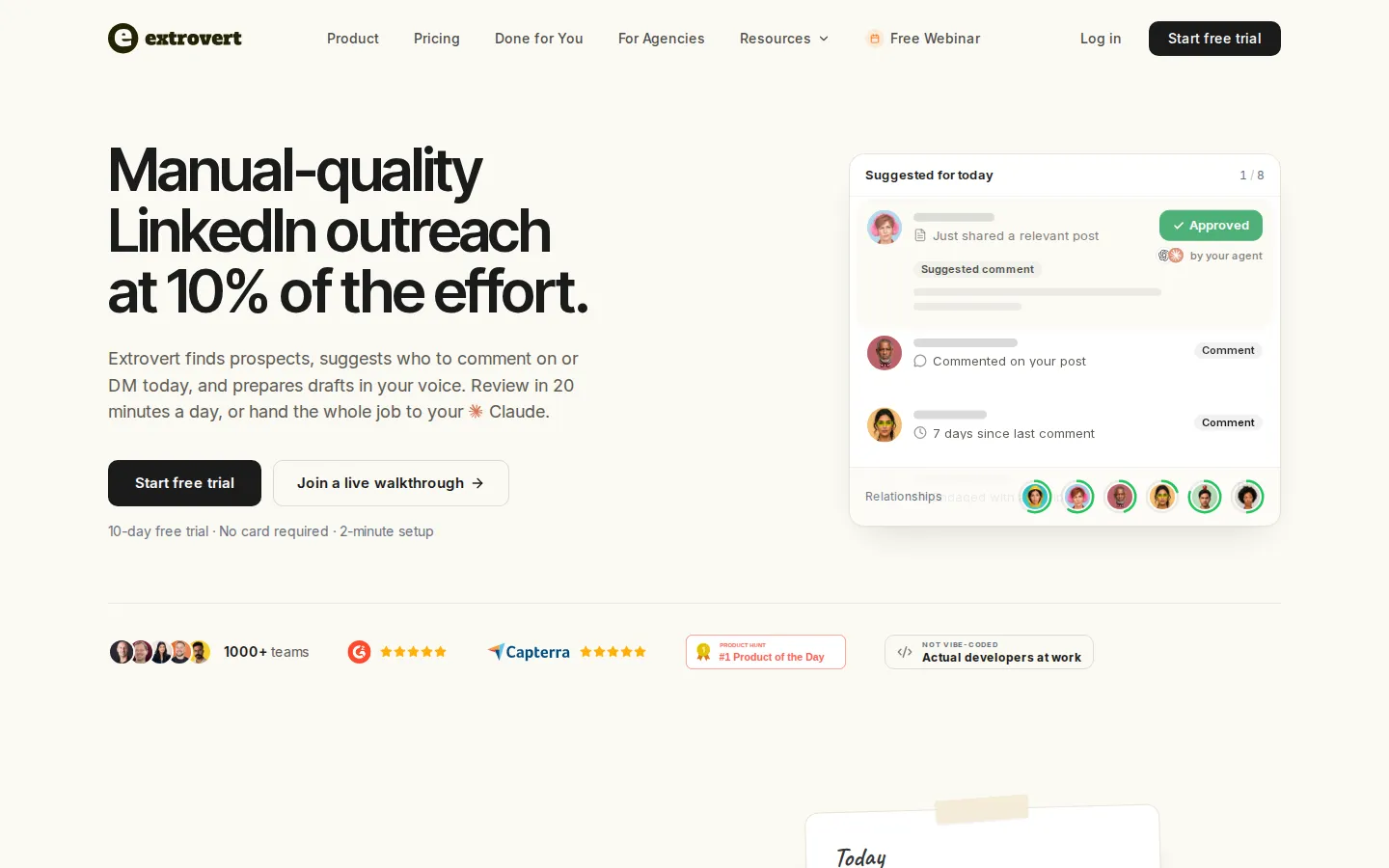 Extrovert AI Sales Assistant product interface screenshot