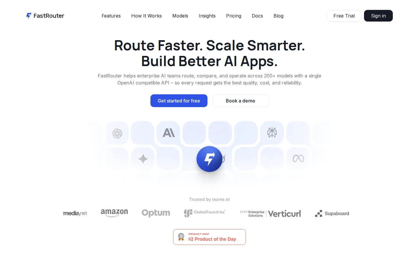 FastRouter AI API product interface screenshot