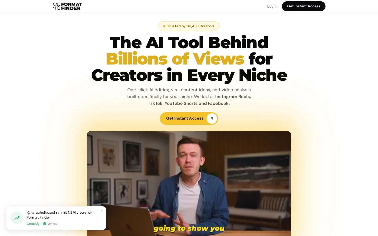 Format Finder AI Video Editor product interface screenshot