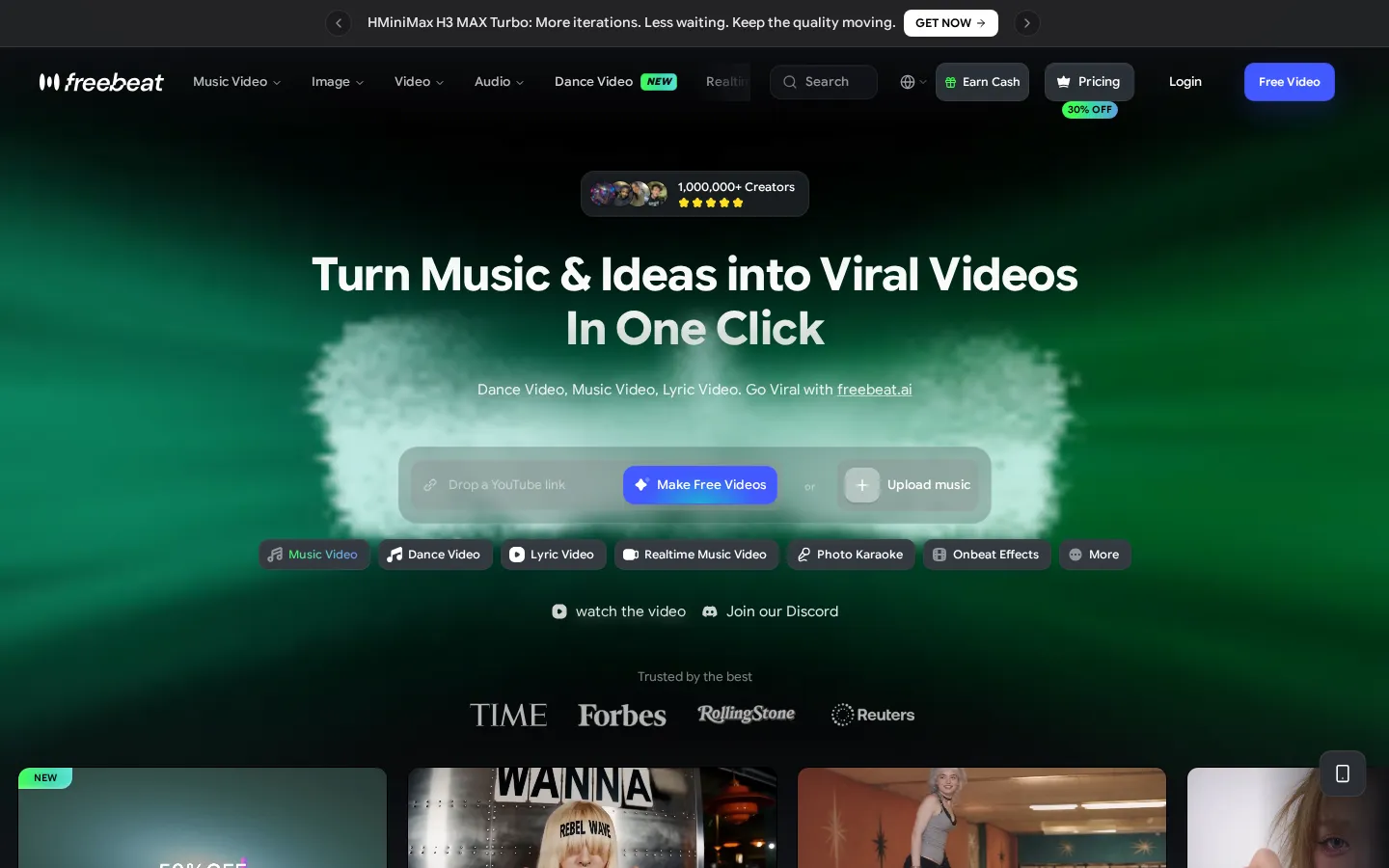 freebeat AI Short Video Generator product screenshot