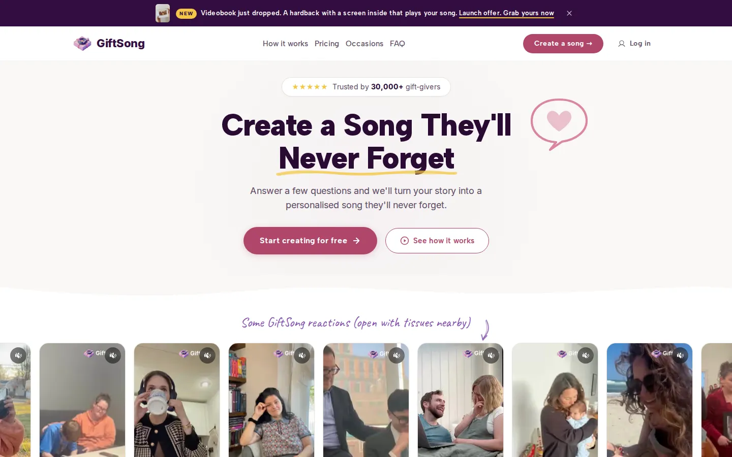 GiftSong AI Music Generator product screenshot