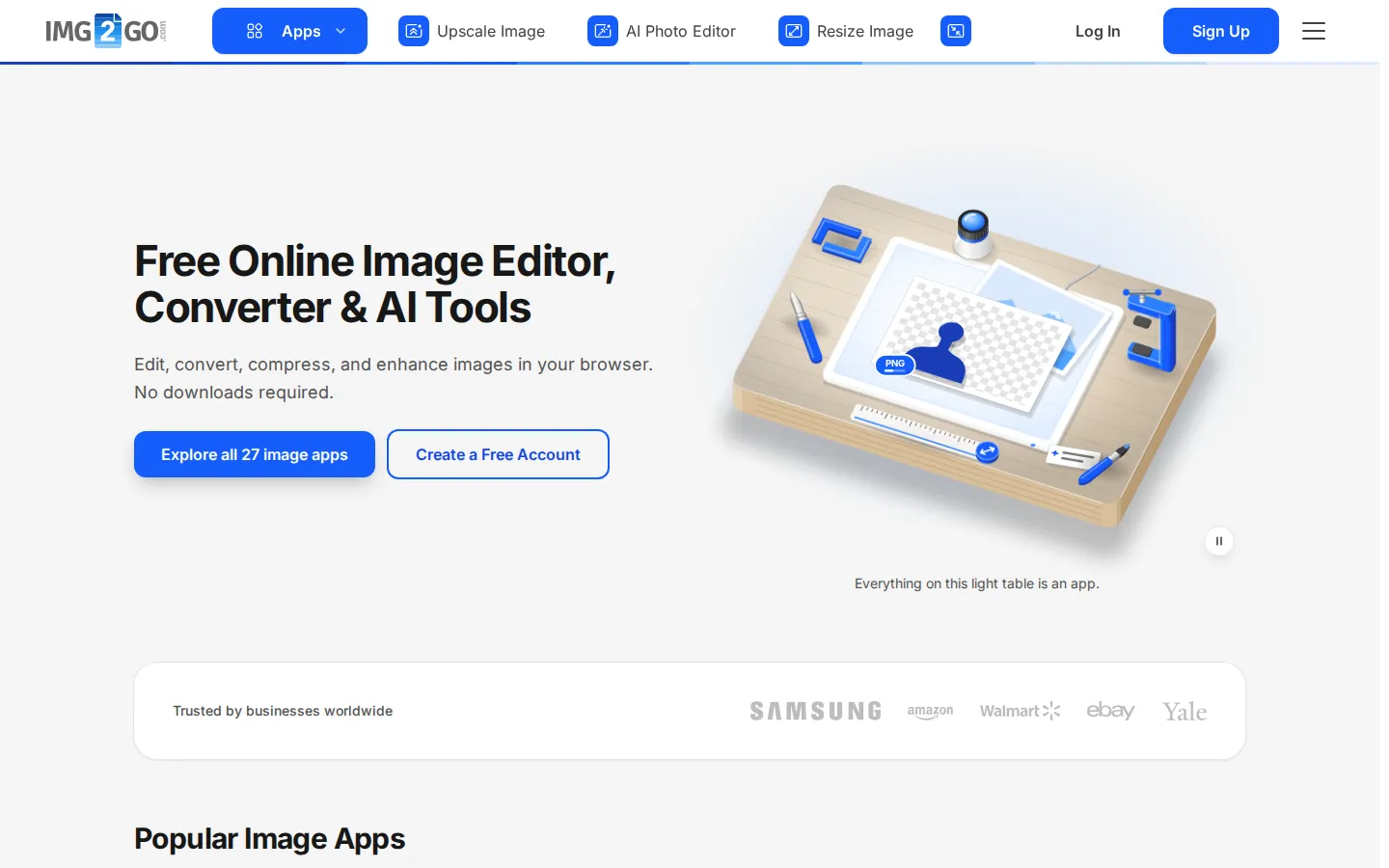 Img2Go AI Photo Editor product interface screenshot