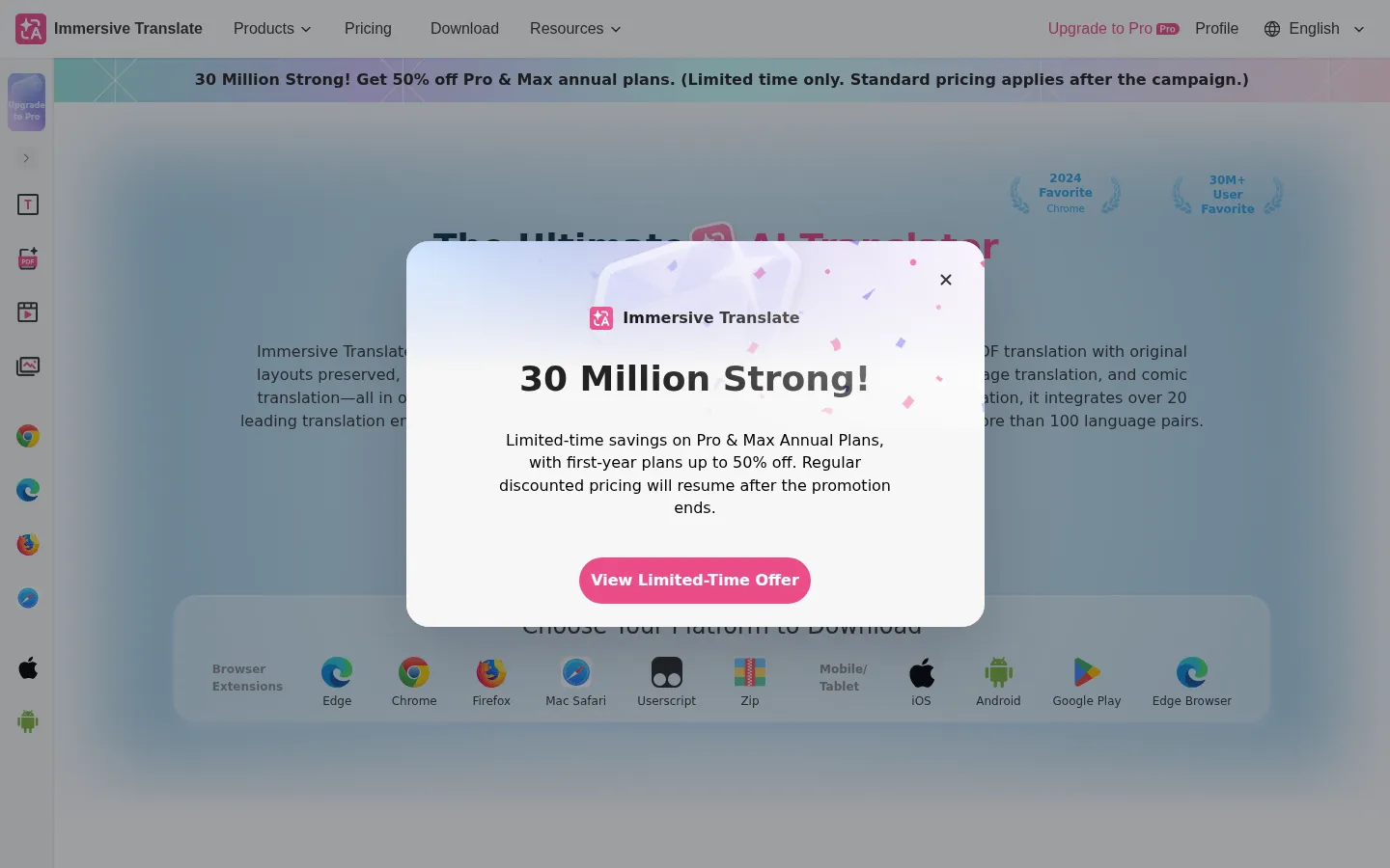 Immersive Translate Education & Translation product screenshot