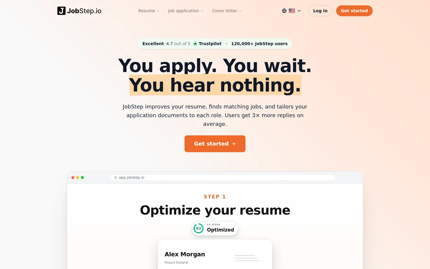JobStep AI Jobs product screenshot