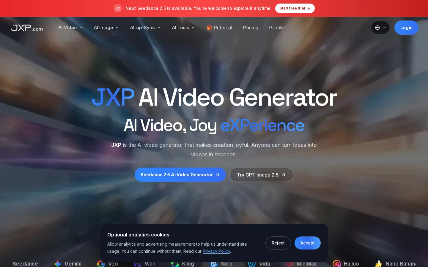 JXP Text to Video product screenshot