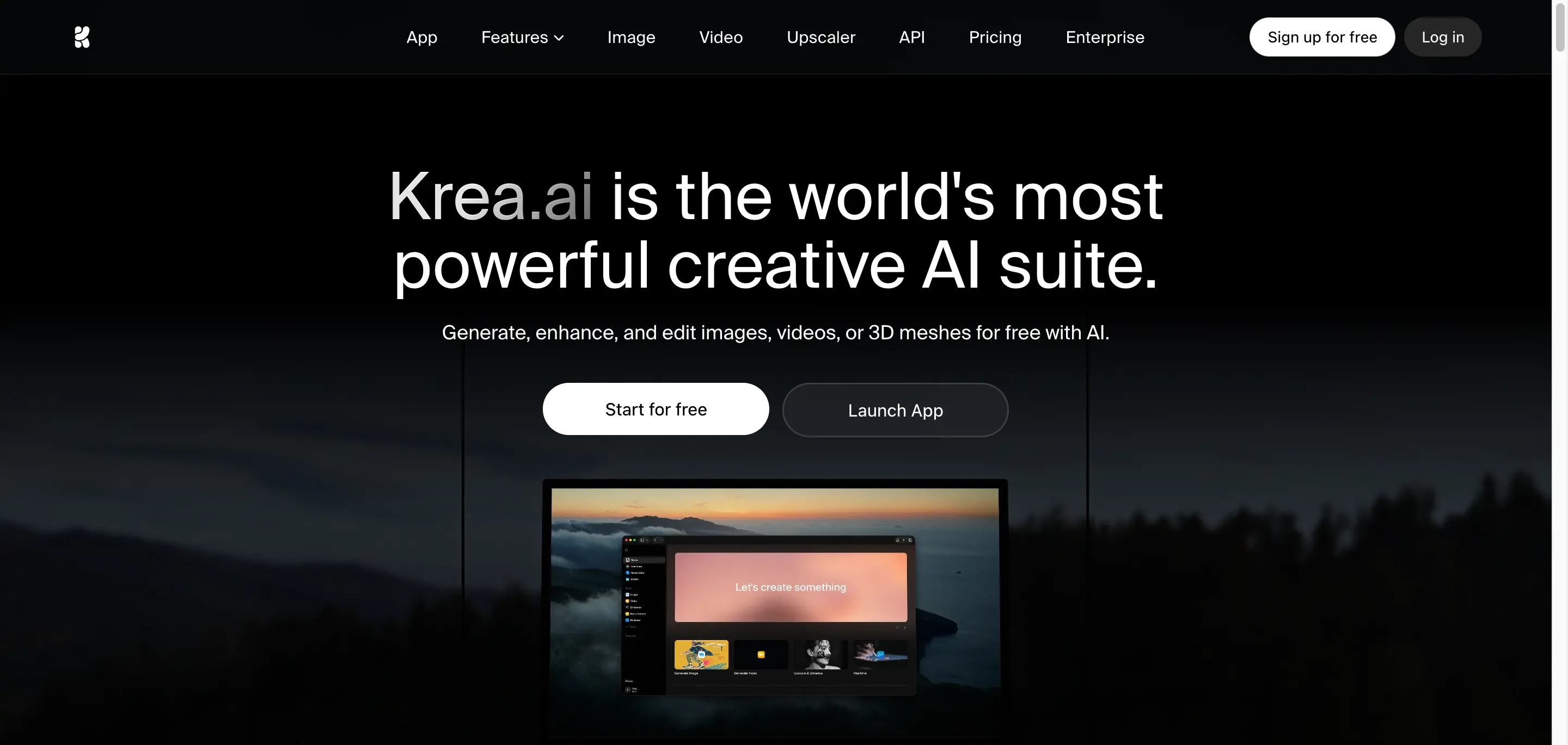 Krea AI AI Image Generator product interface screenshot