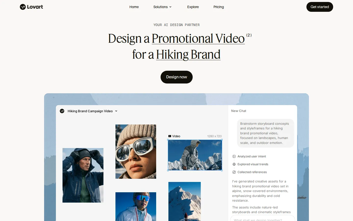 Lovart AI Design Assistant product interface screenshot