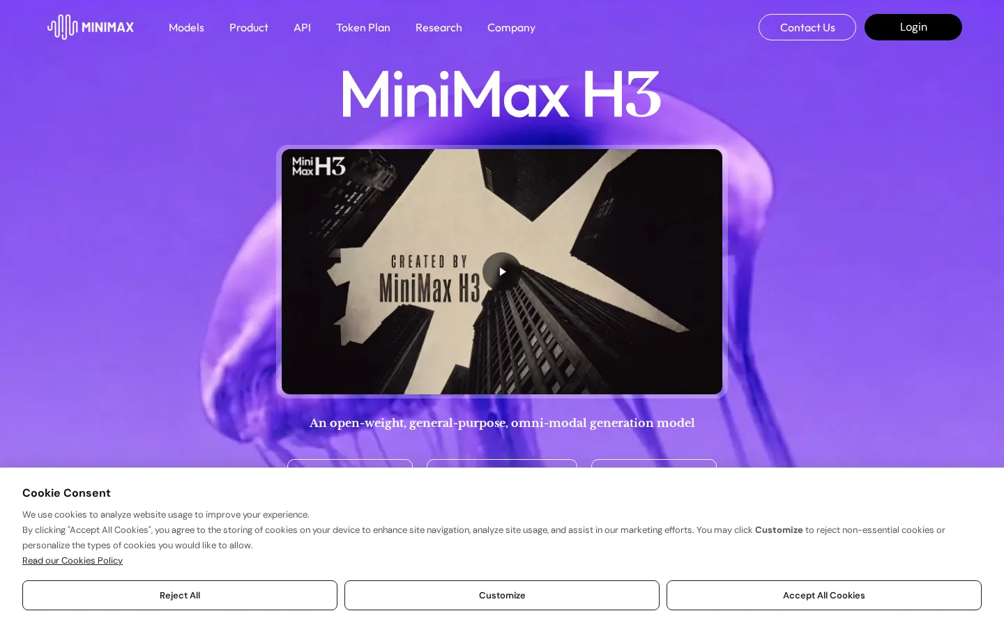 MiniMax Large Language Models (LLMs) product screenshot