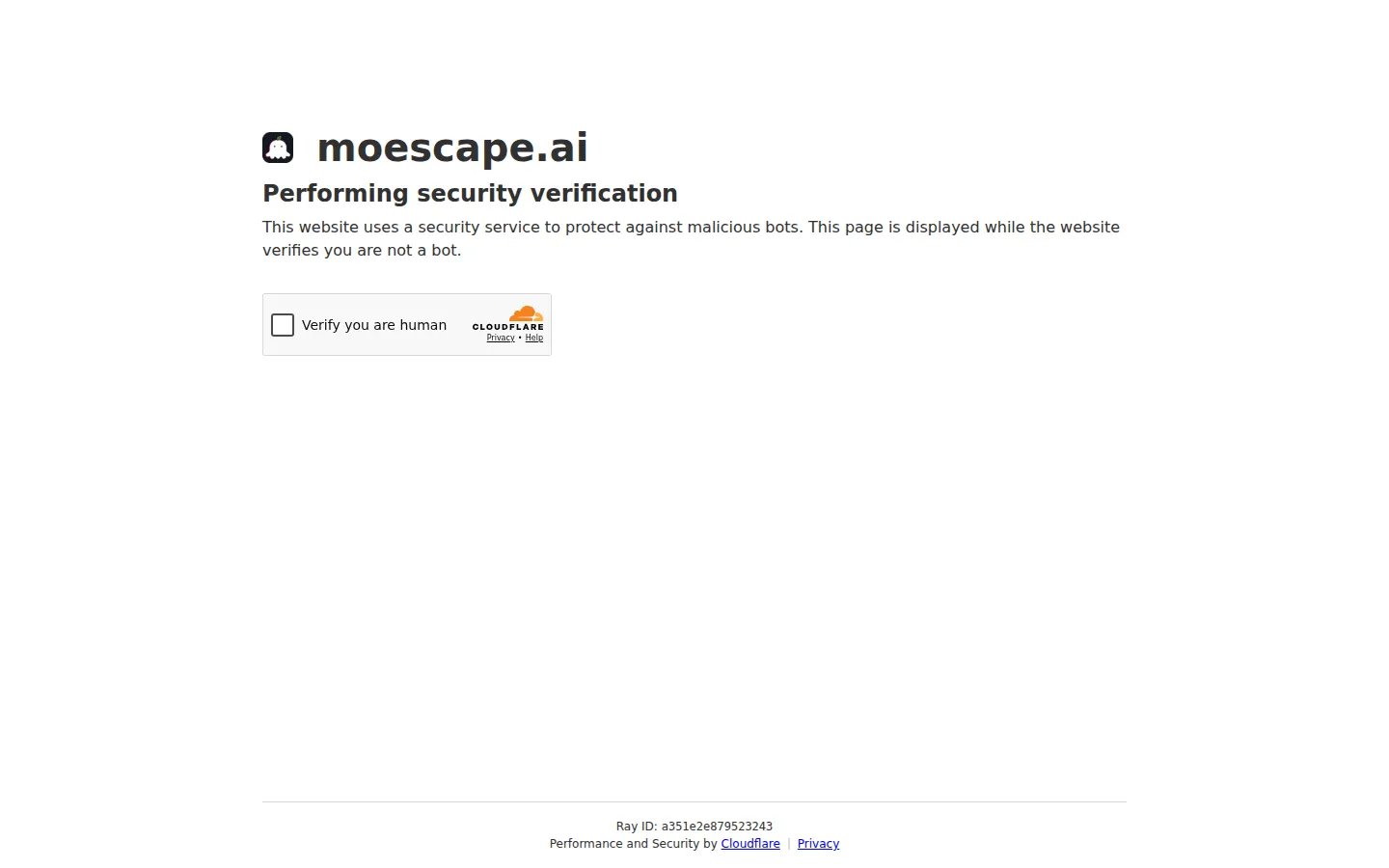 Moescape AI AI Character product interface screenshot