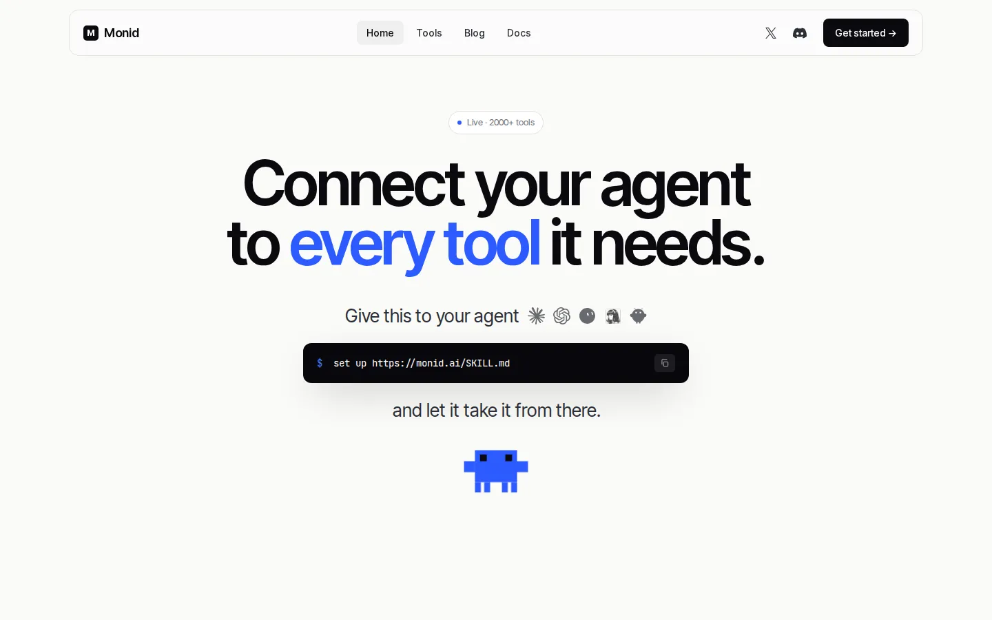 Monid AI Agent product interface screenshot
