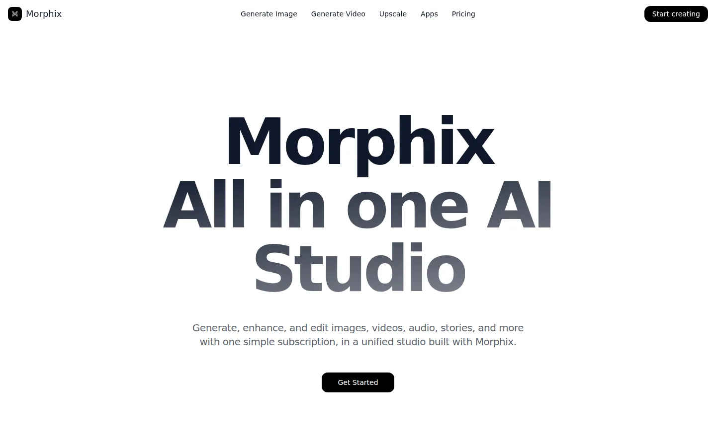 Morphix AI Image Generator product interface screenshot