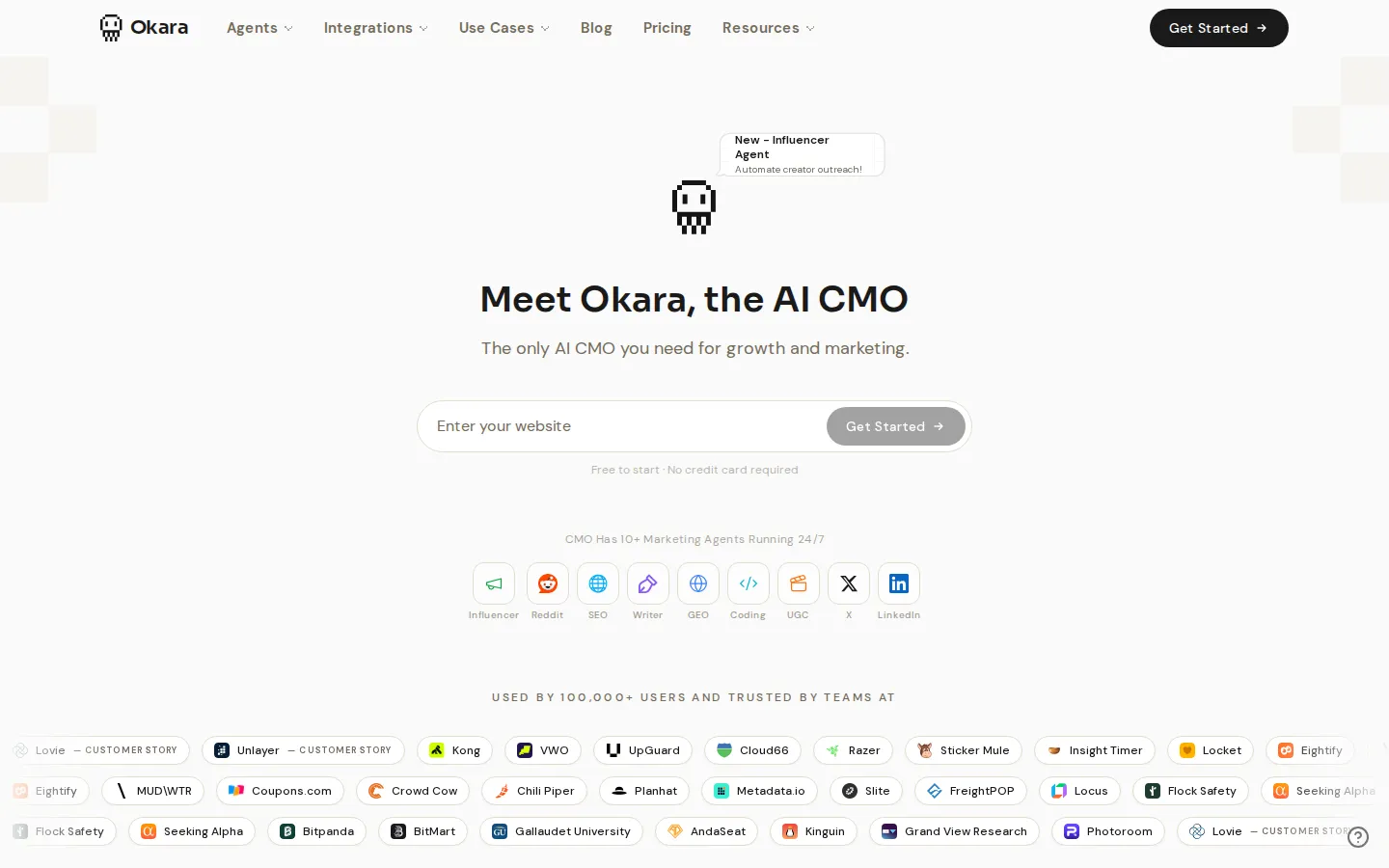 Okara AI Digital Marketing product interface screenshot