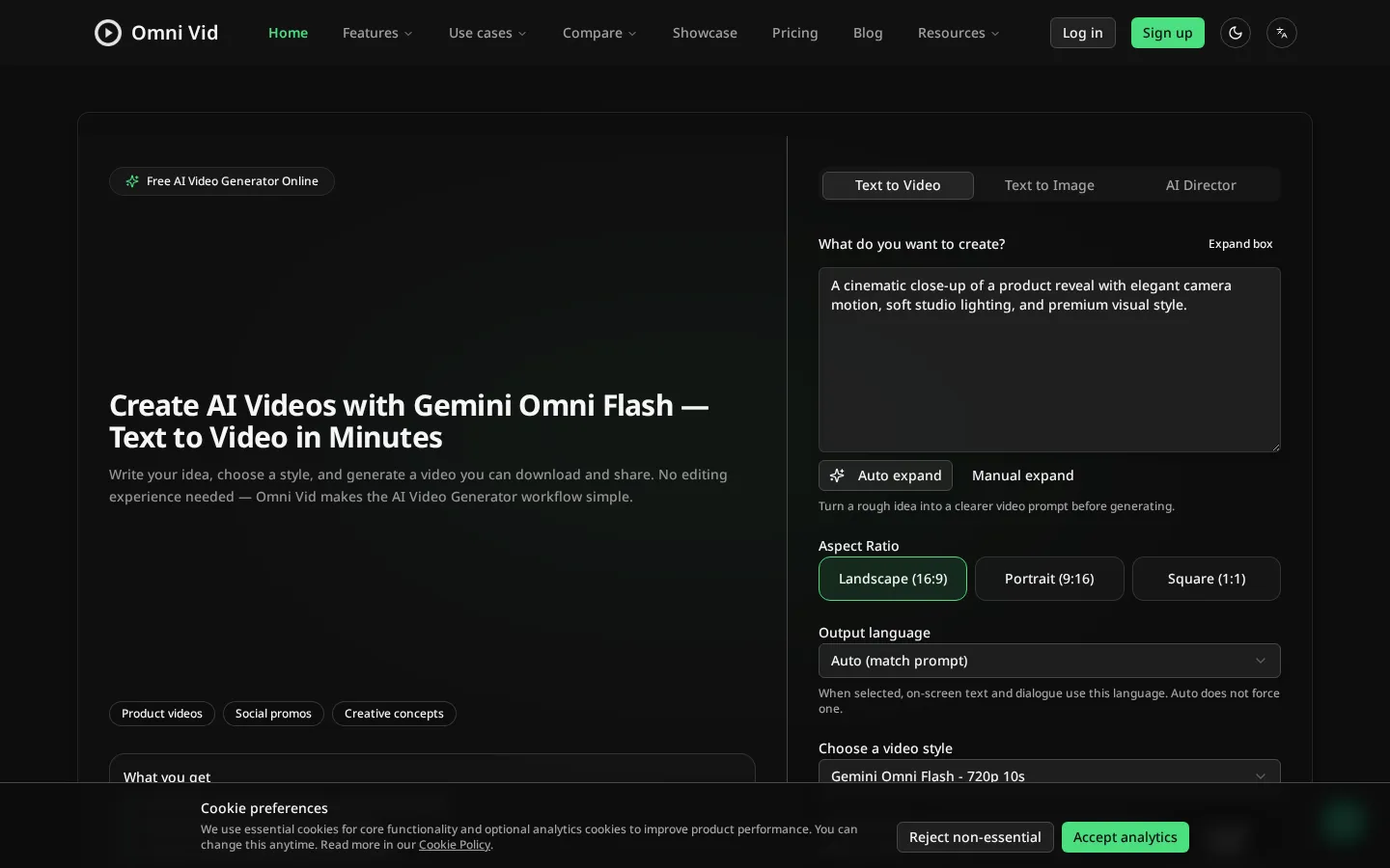 Omni Vid Image to Video product screenshot