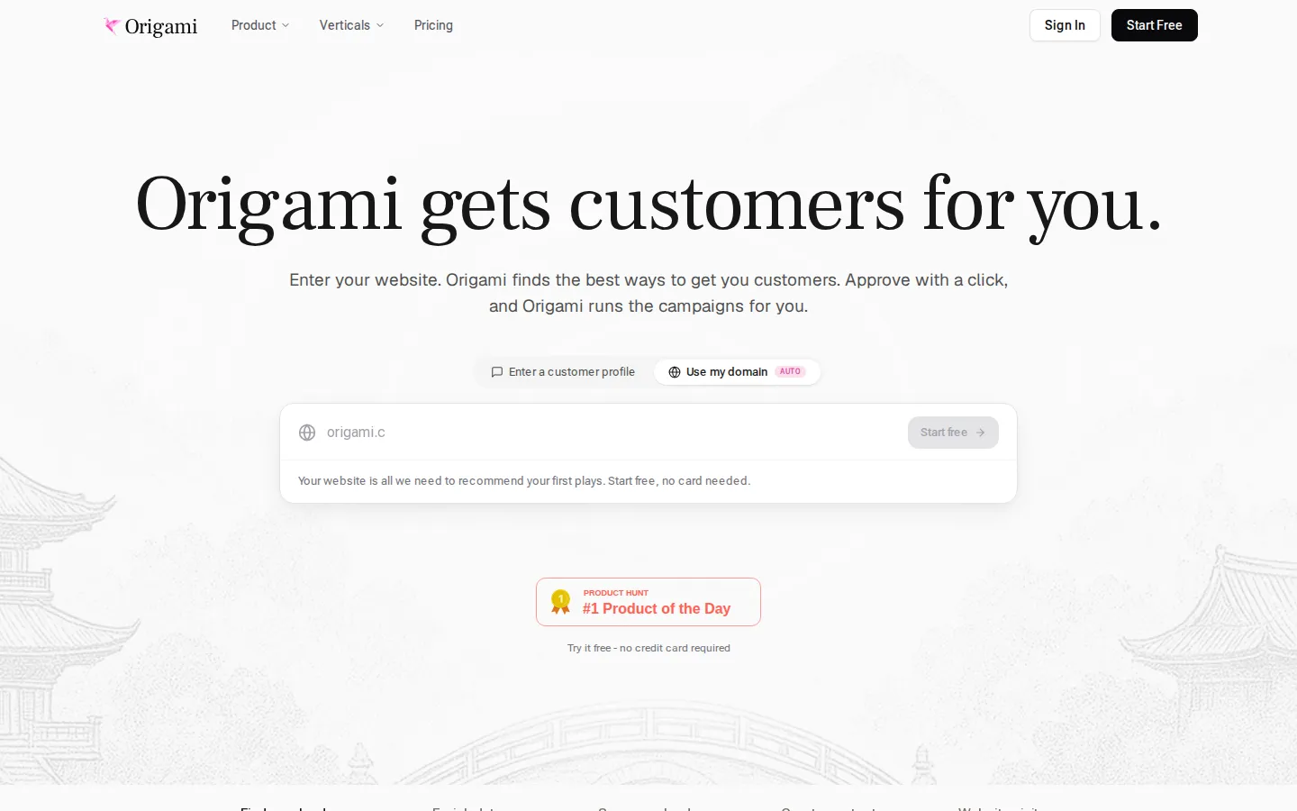 Origami AI Sales product interface screenshot