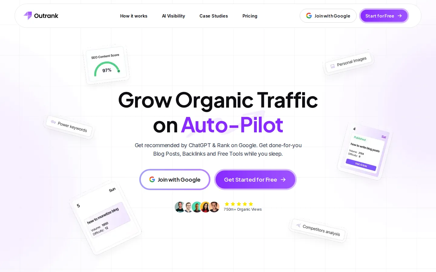 Outrank AI SEO Tools product screenshot