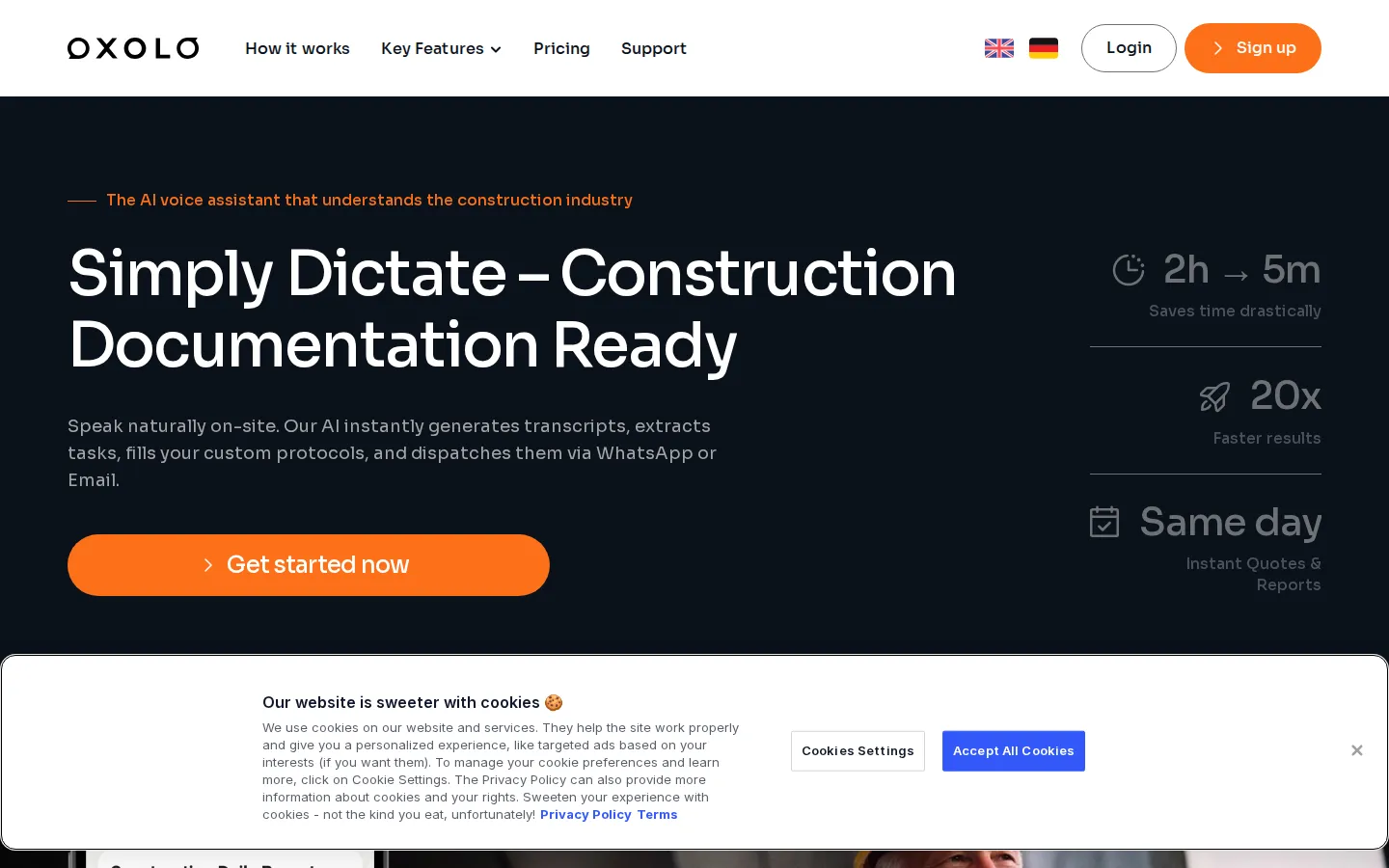 Oxolo AI Transcription product interface screenshot