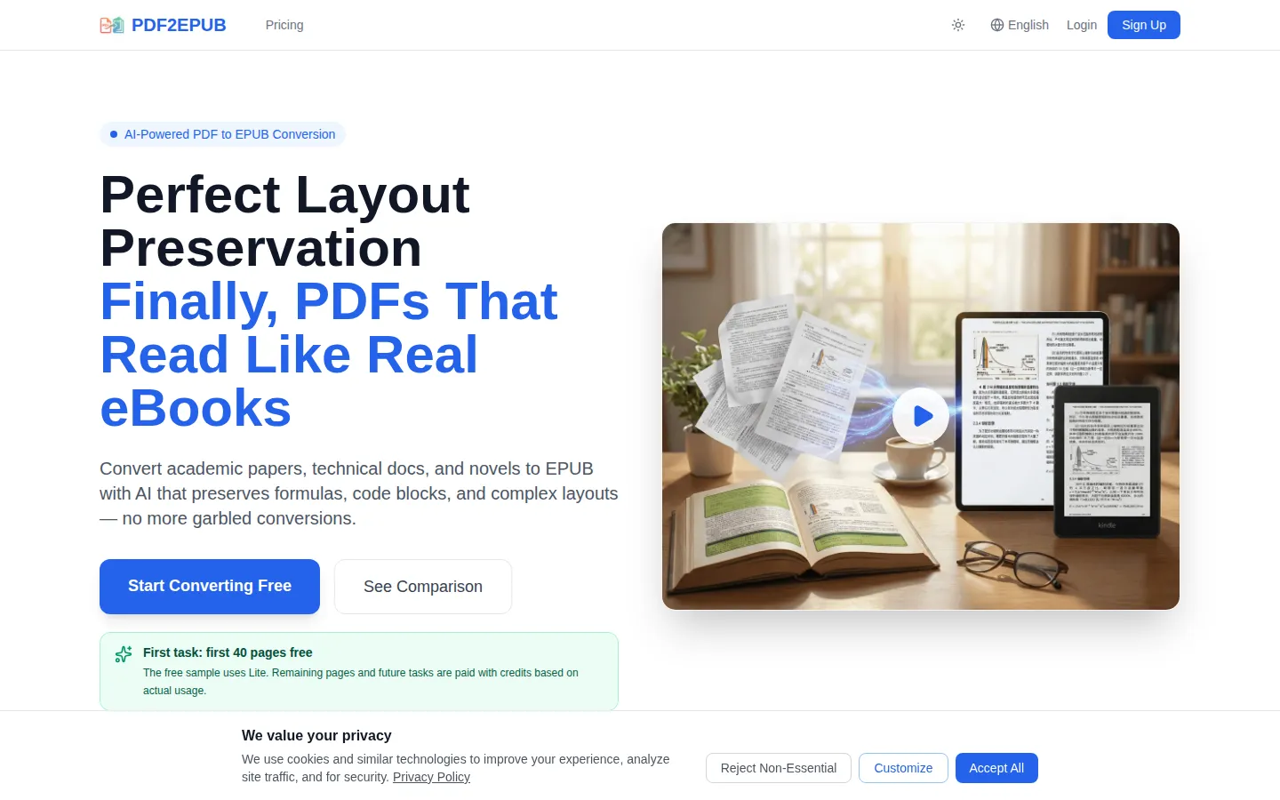 PDF2EPUB Education & Translation product screenshot