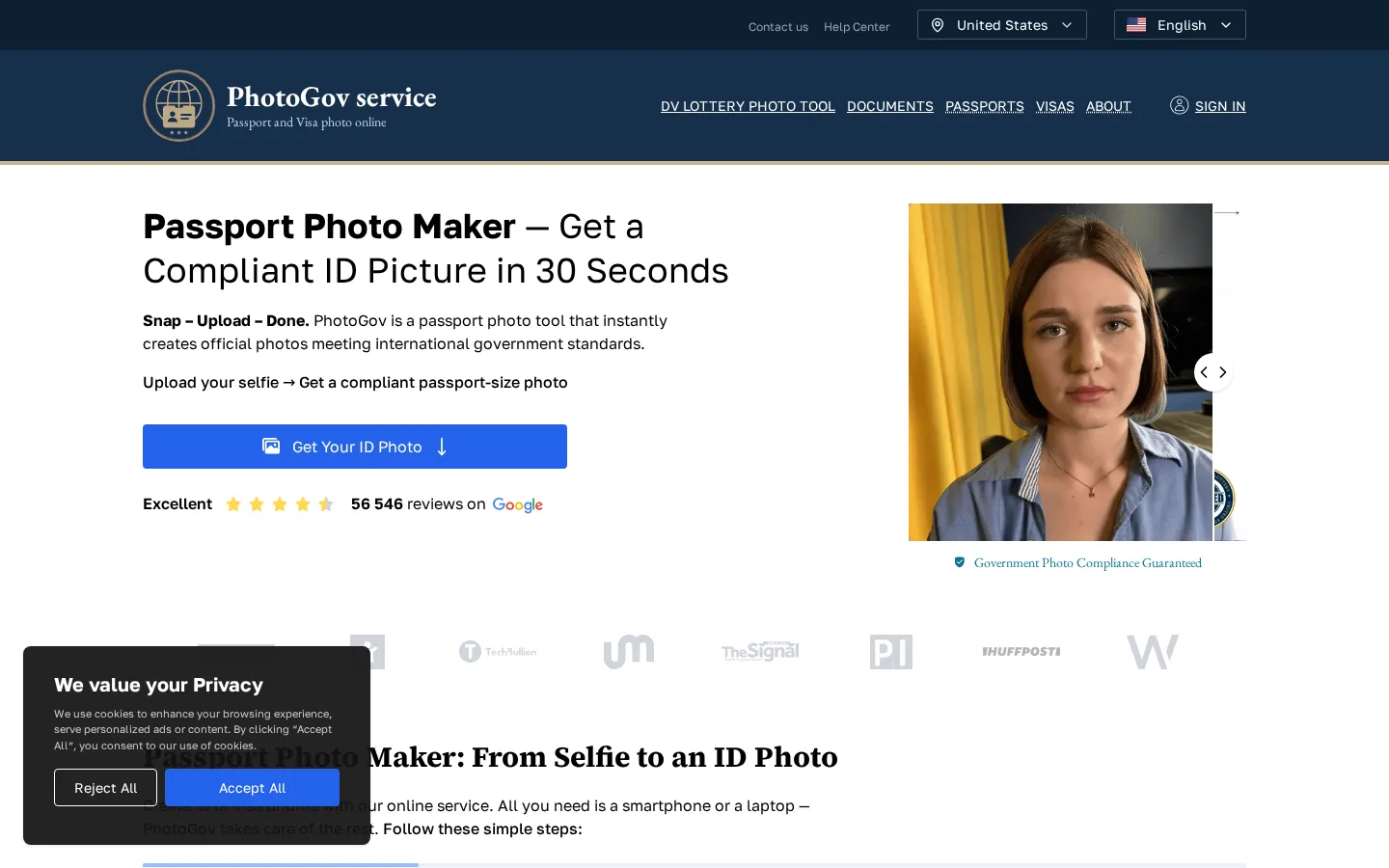 PhotoGov AI Photo Editor product screenshot
