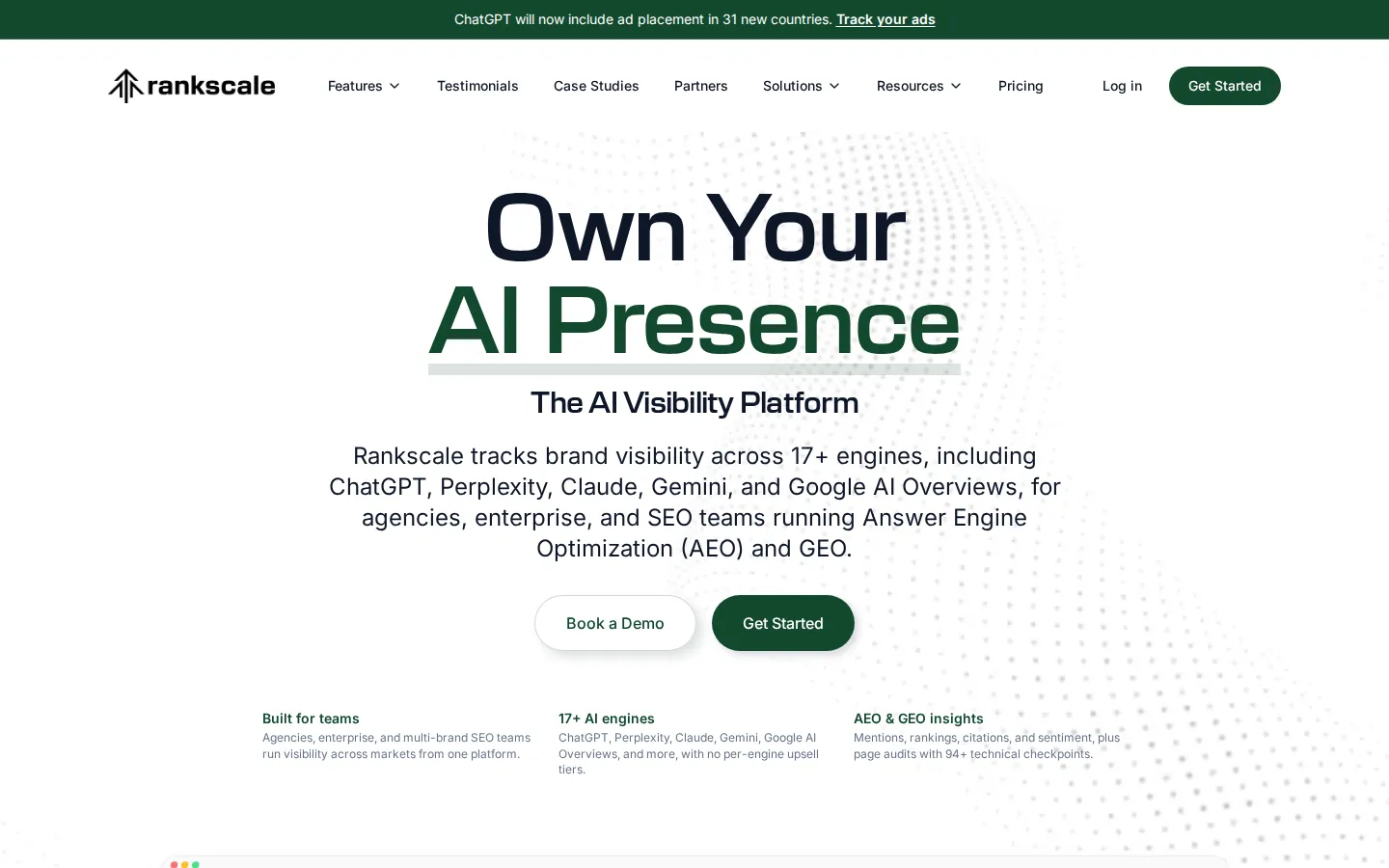 Rankscale AI SEO Tools product screenshot