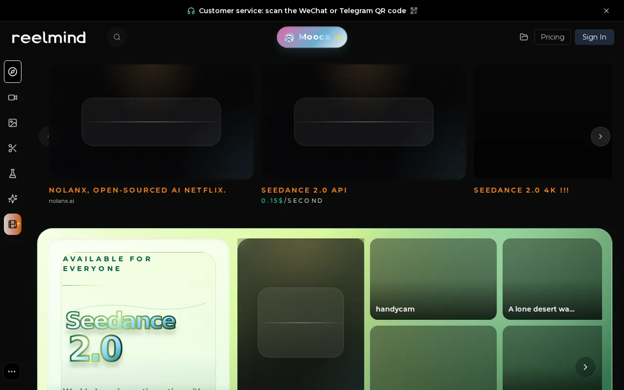 ReelMind AI Video Generator product interface screenshot
