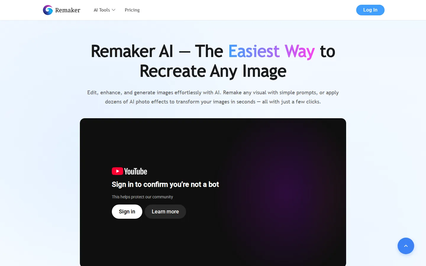 Remaker AI AI Photo Editor product interface screenshot