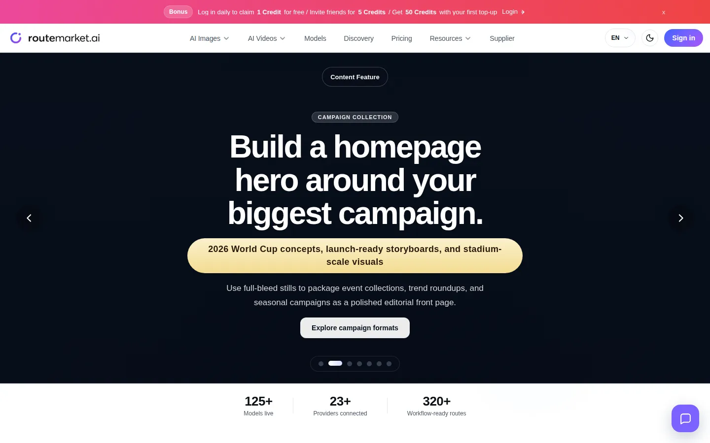 RouteMarket AI AI API product screenshot